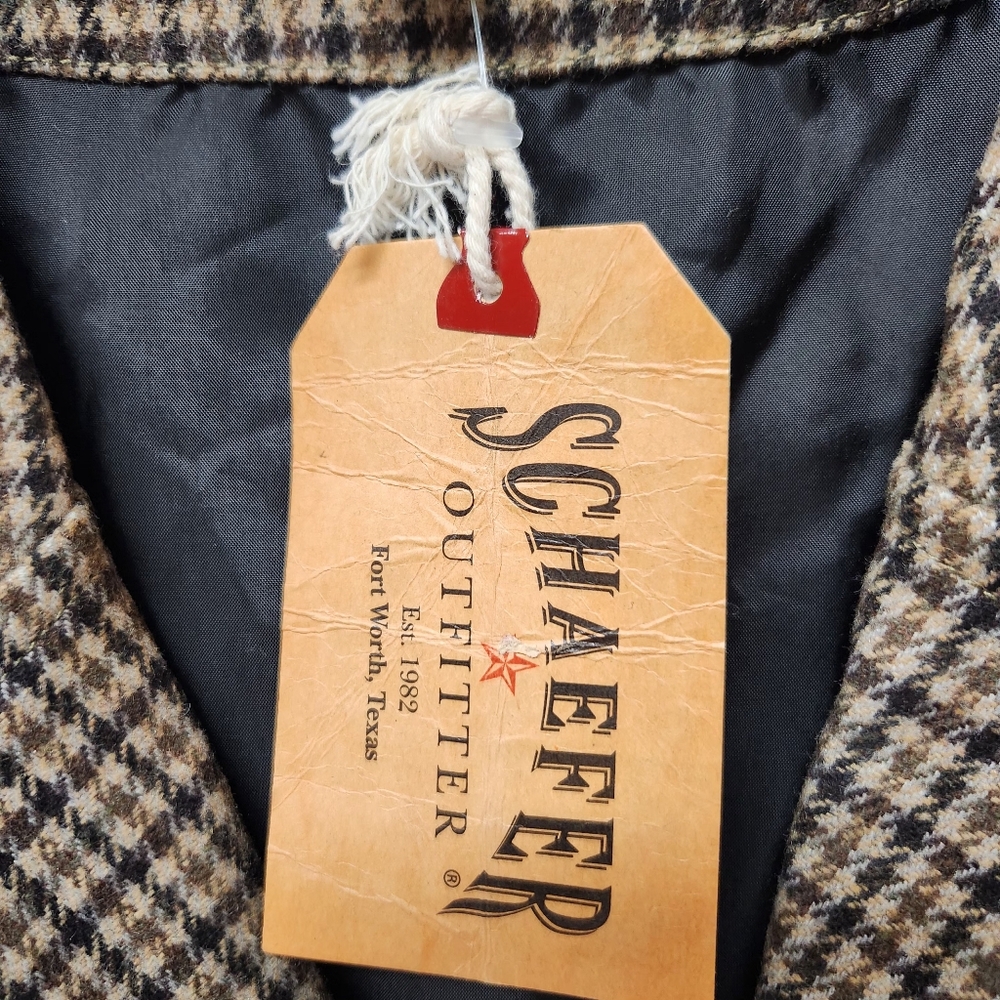 Schaefer Outfitter Laramie Western Wool Blend Vest 3XL Gun Club Houndstooth New - Picture 5 of 11